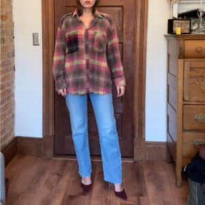 Oversized plaid shirt